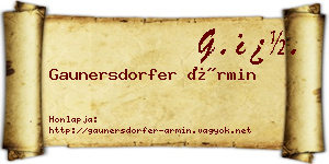 Gaunersdorfer Ármin névjegykártya